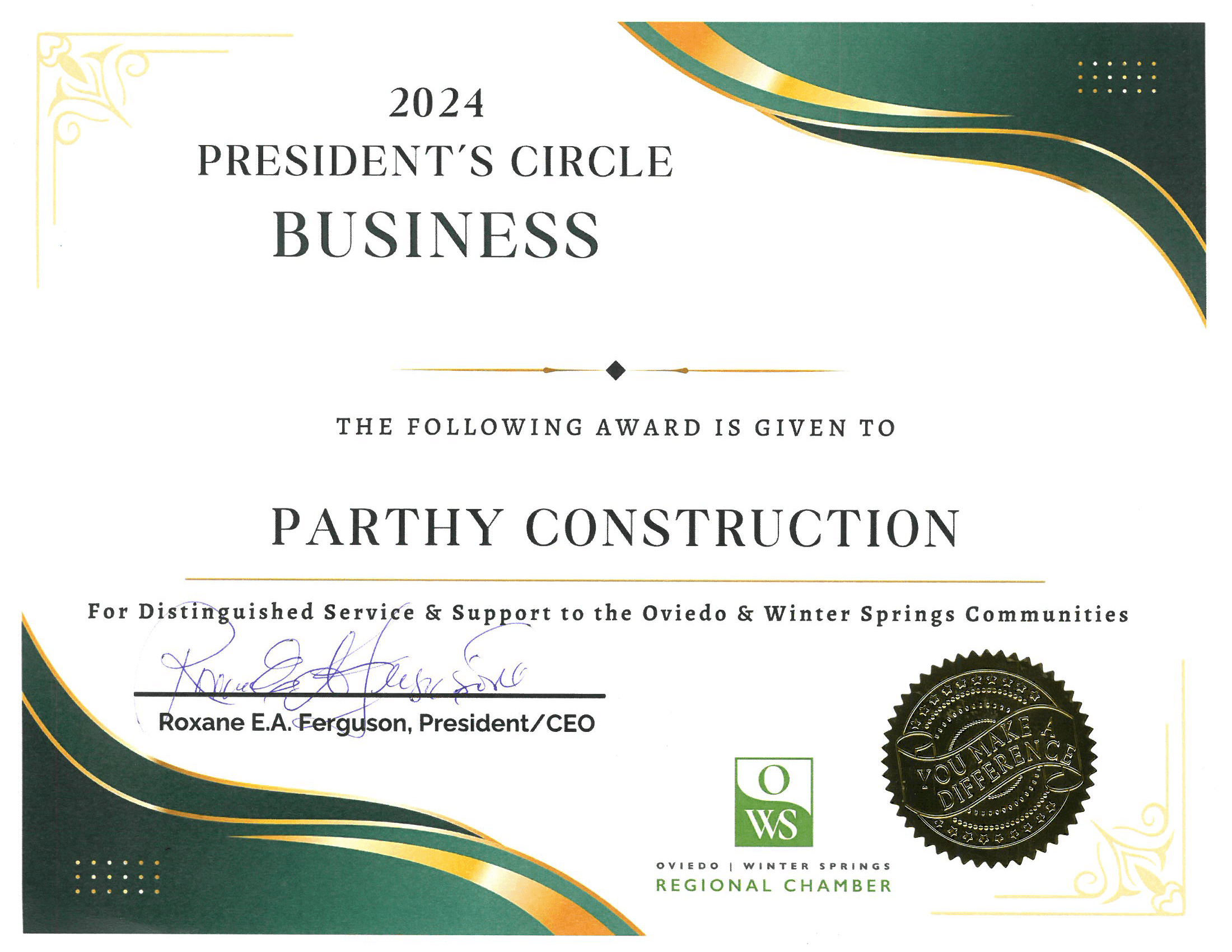 Presidents Circle 2024 – OWS Chamber